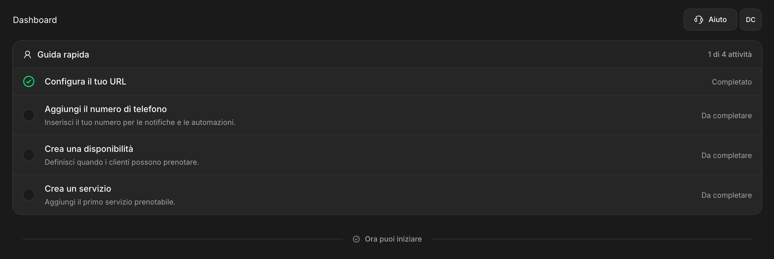 Guida rapida onboarding nella Dashboard Mypic
