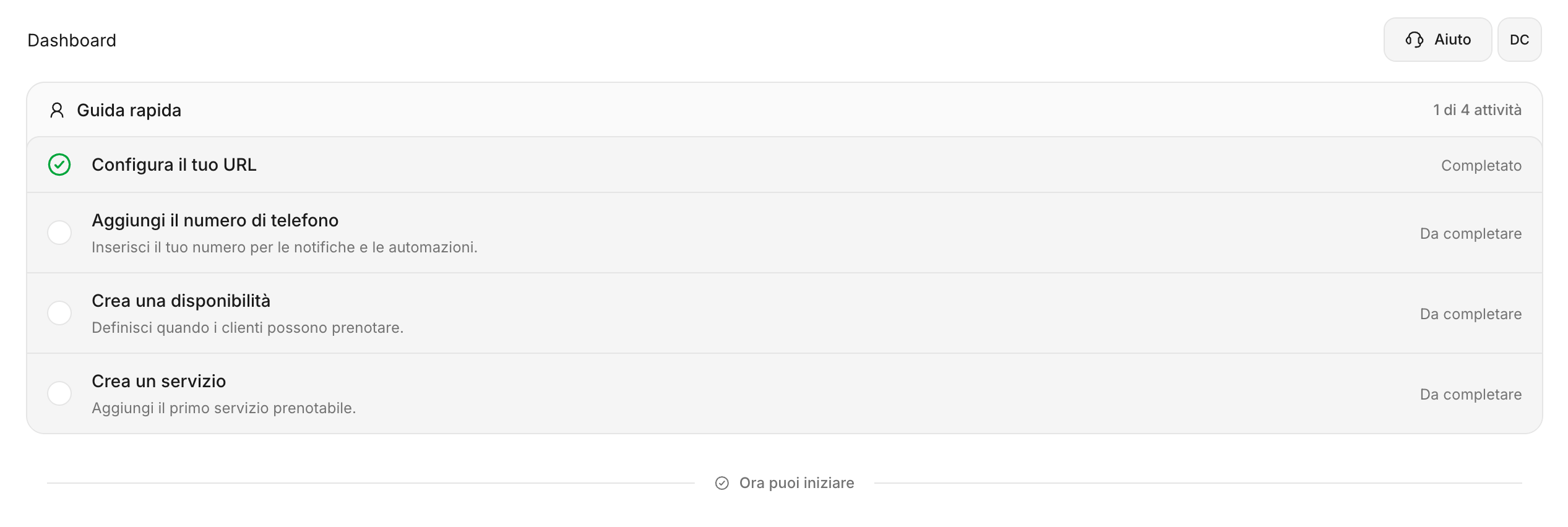 Guida rapida onboarding nella Dashboard Mypic